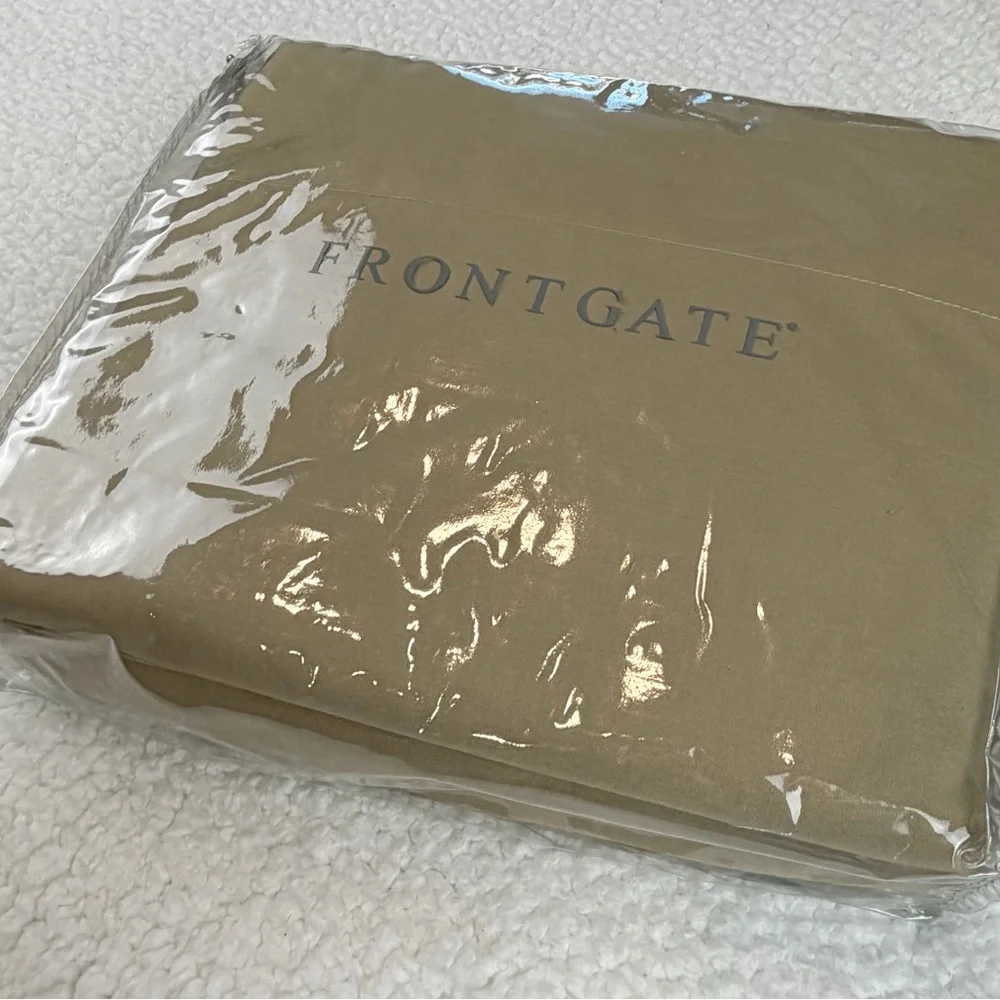 (NIB) FRONTGATE • Luxury Dark Tan Twin Sheet Set